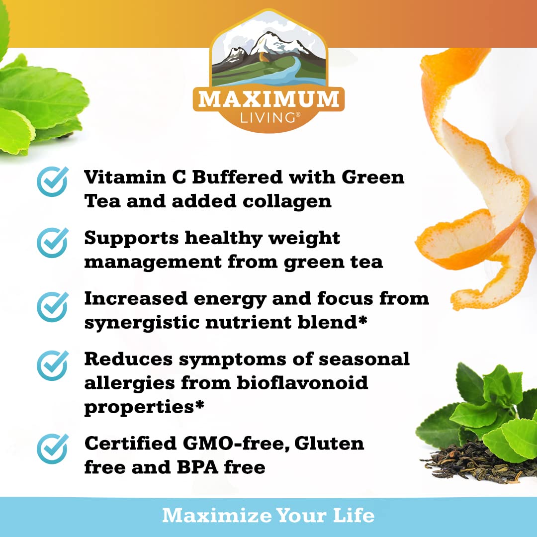 Maximum Living Solu-C ingredients spill highlighting citrus bioflavonoids and rutin
