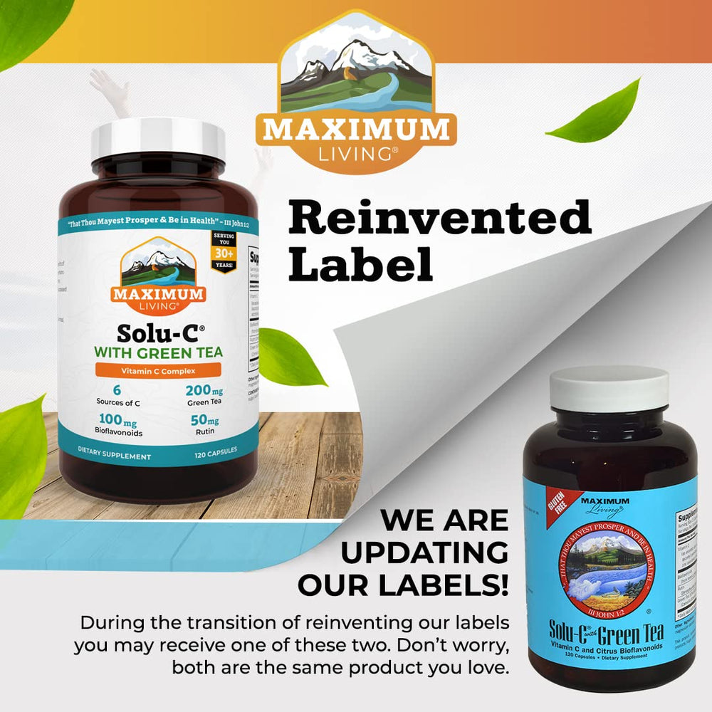 Maximum Living Solu-C packaging on display for daily use