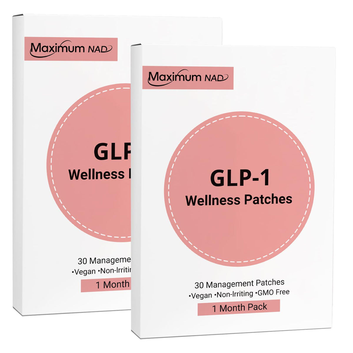 Maximum NAD GLP-1 Patches pack front for convenient daily use.