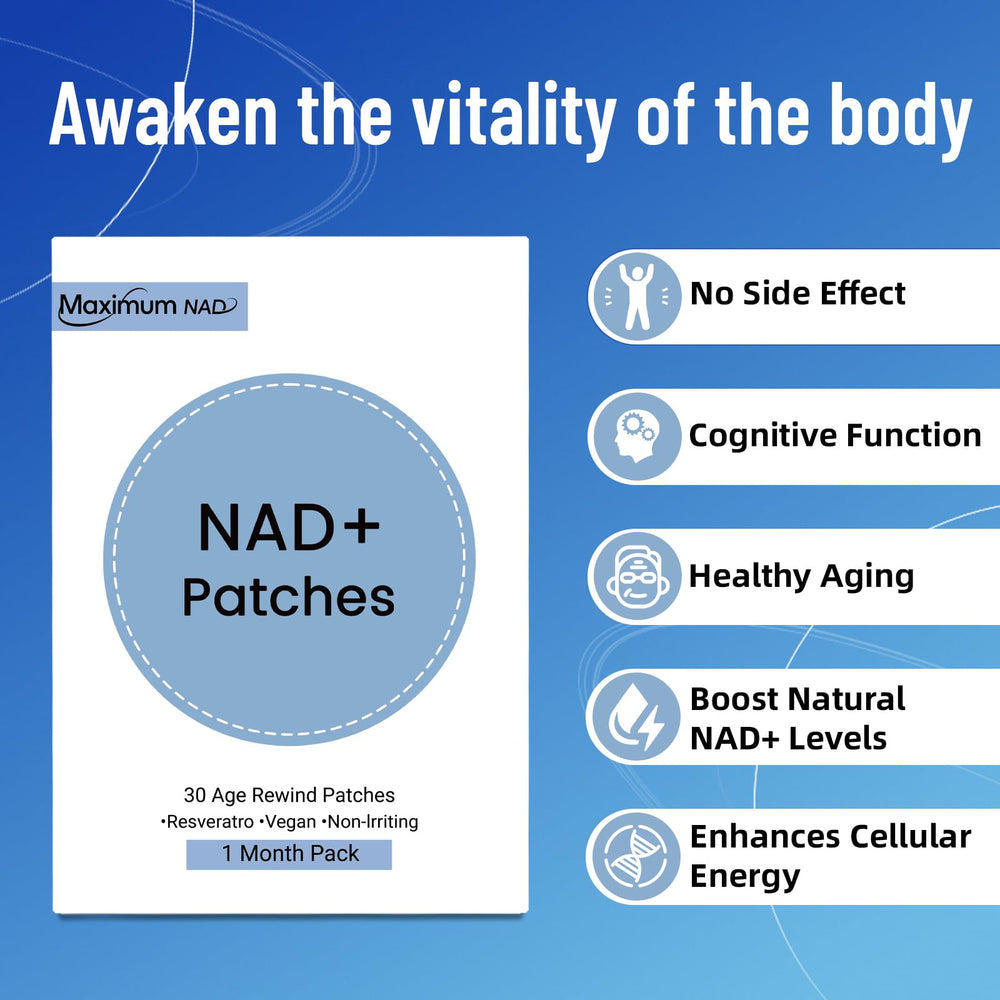 Close-up of Maximum NAD+ patch adhesive for comfortable wear