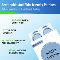 Maximum NAD+ patches applied on arm for daily energy support