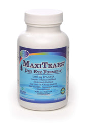 MaxiTears dry eye formula softgels bottle promoting tear production and comfort