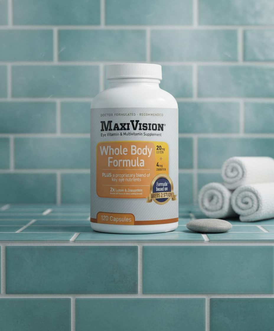 MaxiVision AREDS2 ingredients blend with lutein and zeaxanthin for macular health.