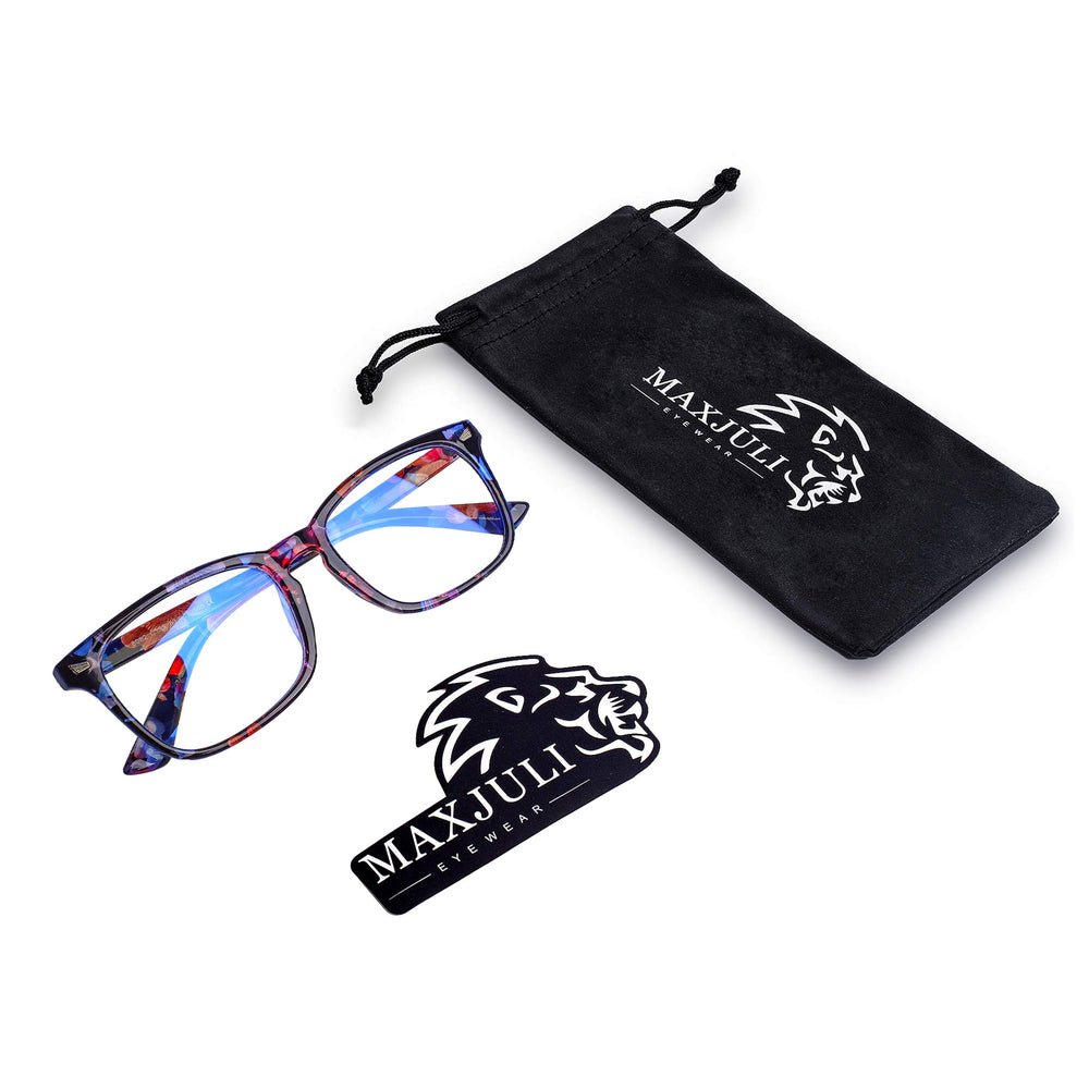 MAXJULI blue light glasses with anti-reflective lenses cut glare.