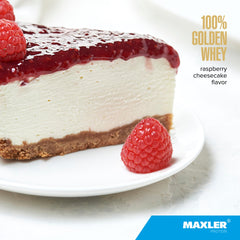 Maxler 100% Golden Whey shake pour demonstrates quick mixability and smooth texture.