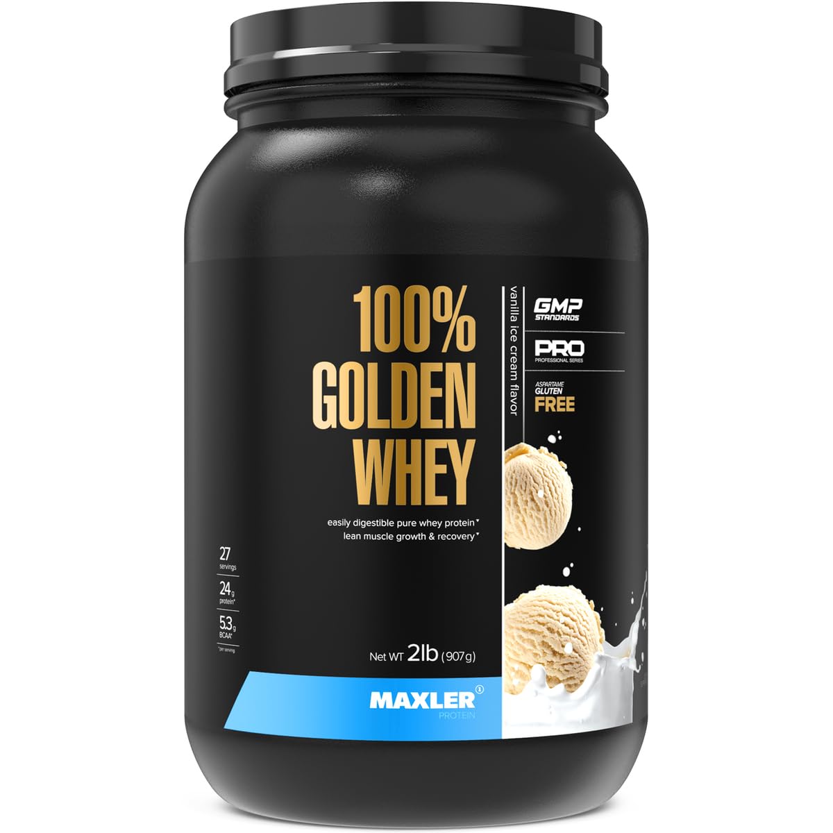 Maxler 100% Golden Whey bottle for convenient daily protein fueling.