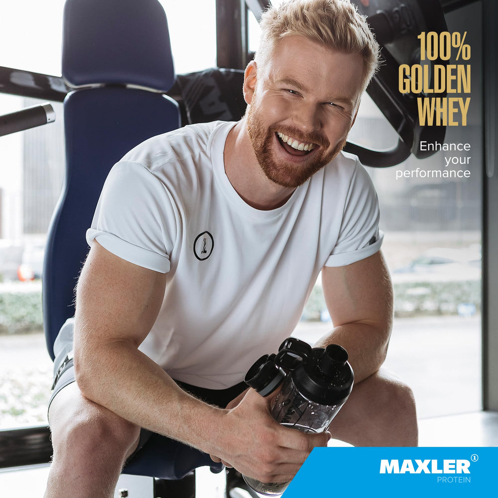Maxler Golden Whey made in USA packaging conveys GMP quality
