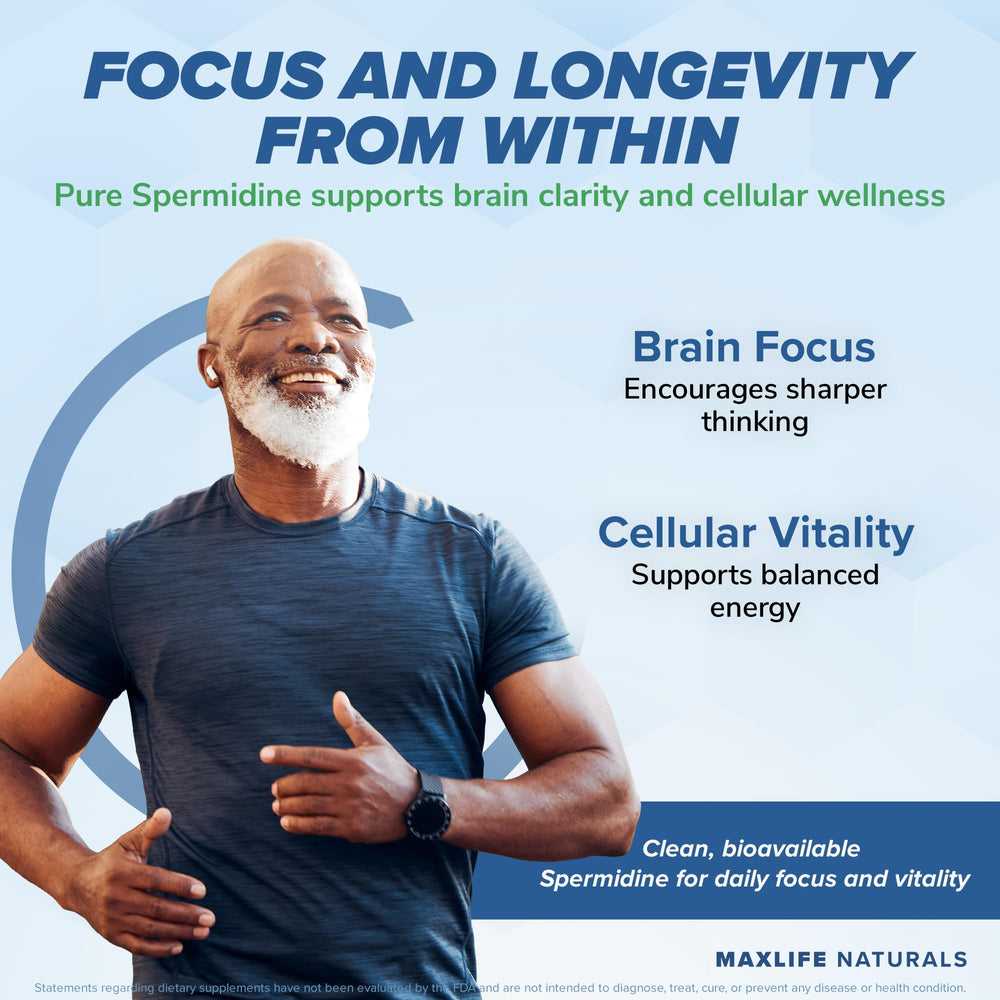 MAXLIFE NATURALS Brain focus capsule closeup promotes mental clarity.
