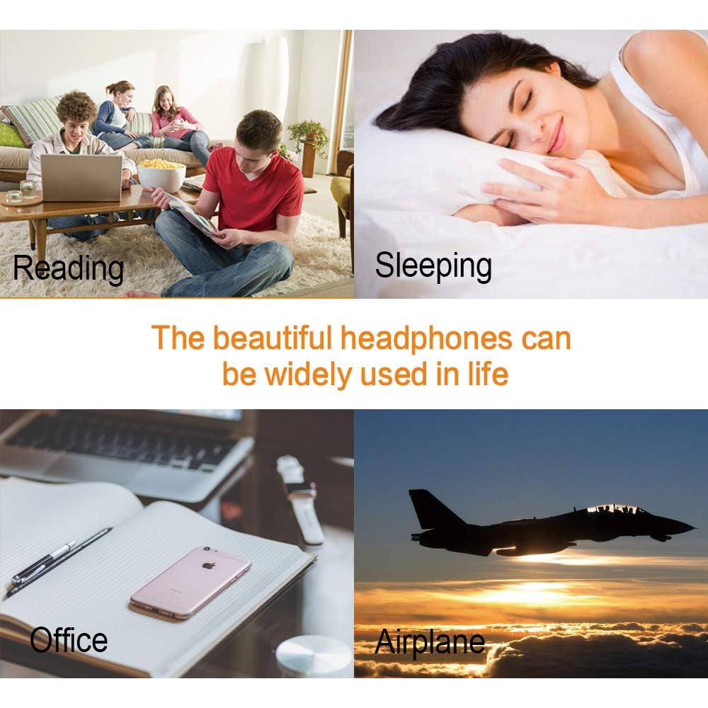 MAXROCK Sleep Earphones with inline microphone for calls and music.