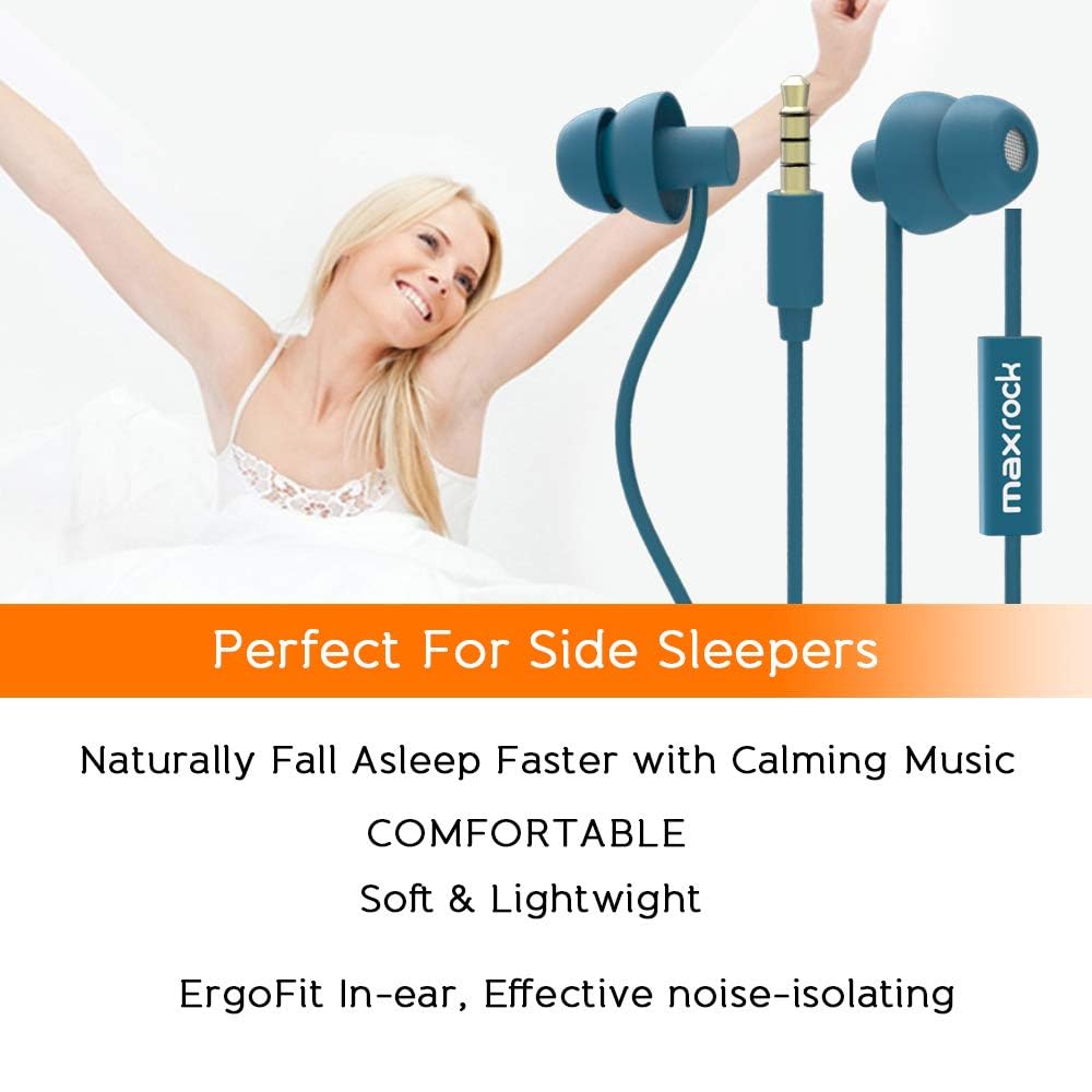 MAXROCK Sleep Earphones in travel zipper case for organization.