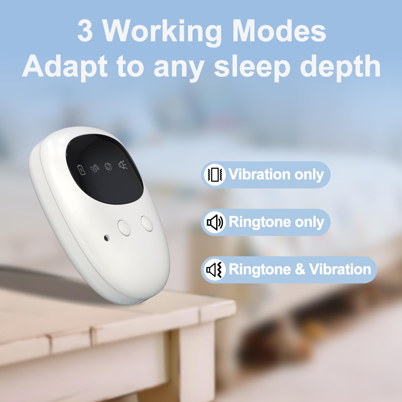 Maxsolve vibration-only alert mode for gentle wake-ups