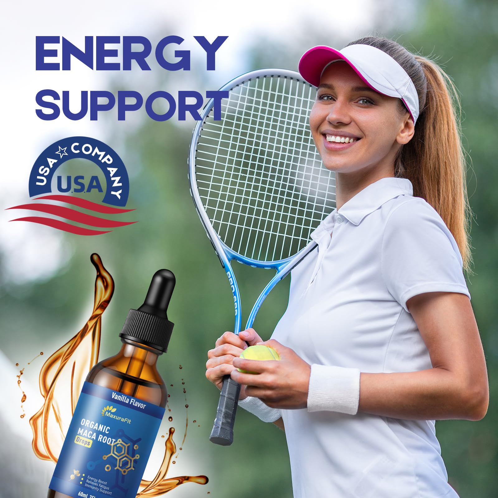 MaxuraFit goji berry and ginger extract in amber tincture close-up