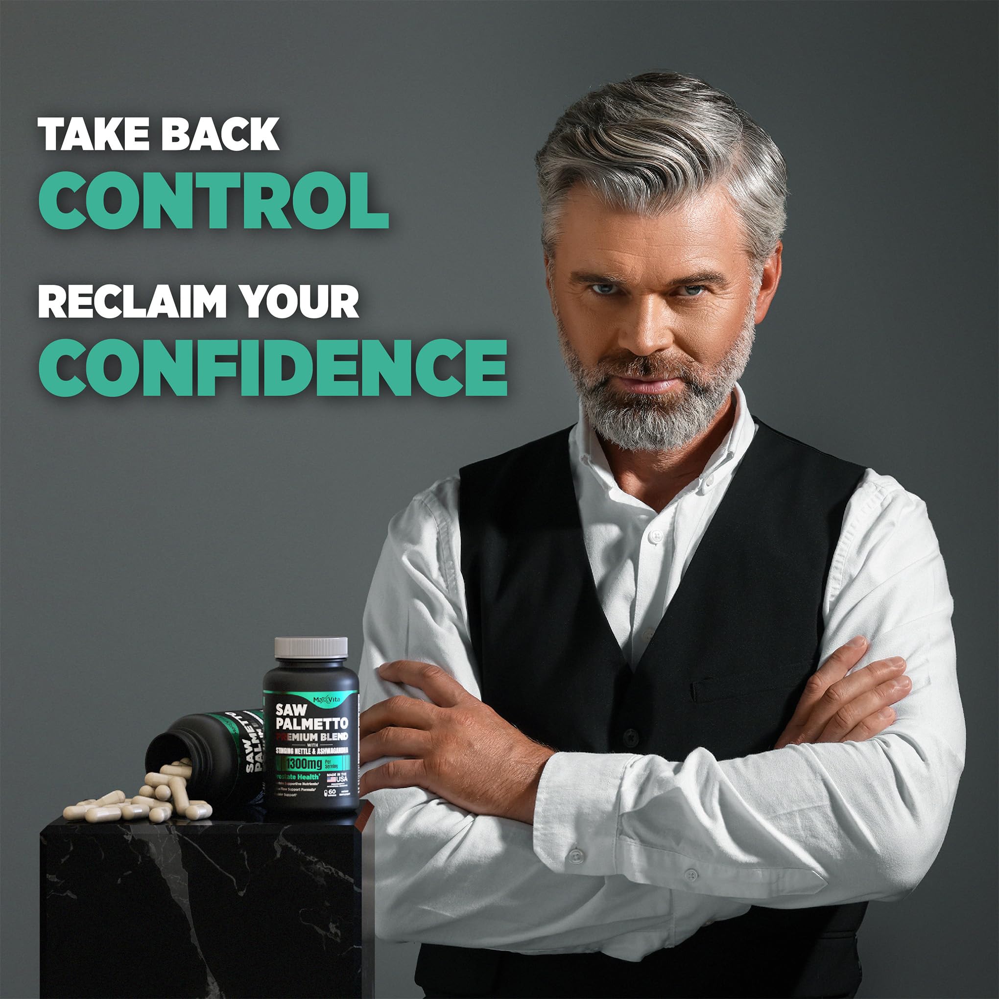 MaxVita Prostate Premium capsules with Ashwagandha for vitality.