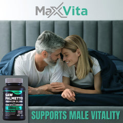 MaxVita Prostate Premium pumpkin seed powder bottle for prostate health.