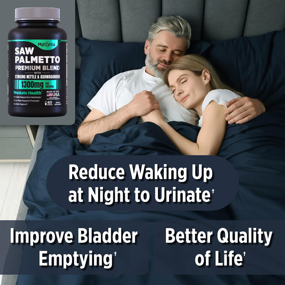 MaxVita Prostate Premium bottle with Stinging Nettle for daily support.
