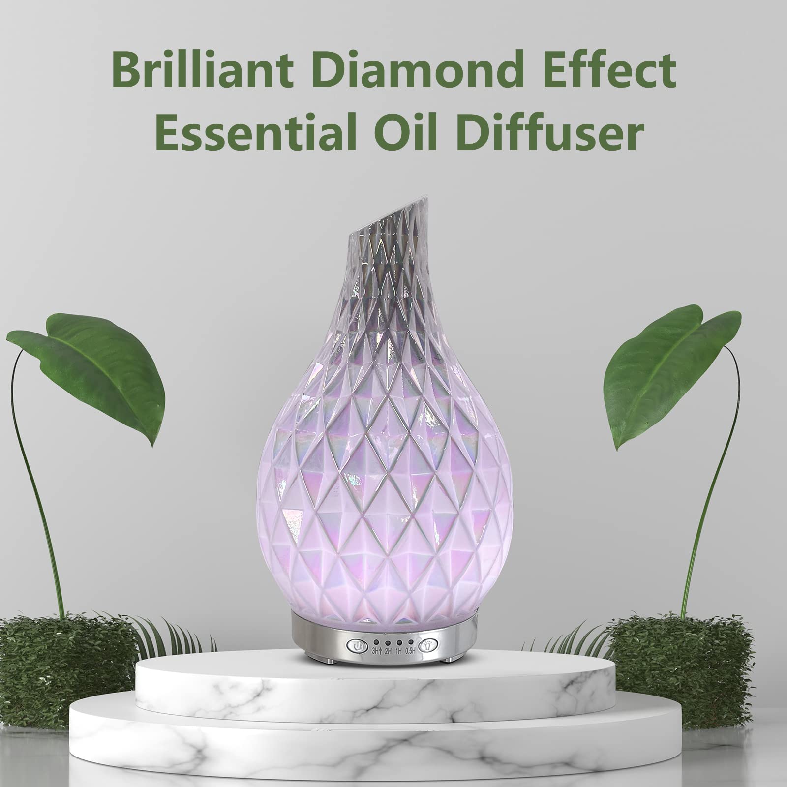 MAXWINER Diamond Diffuser uses ultrasonic technology for quiet operation.