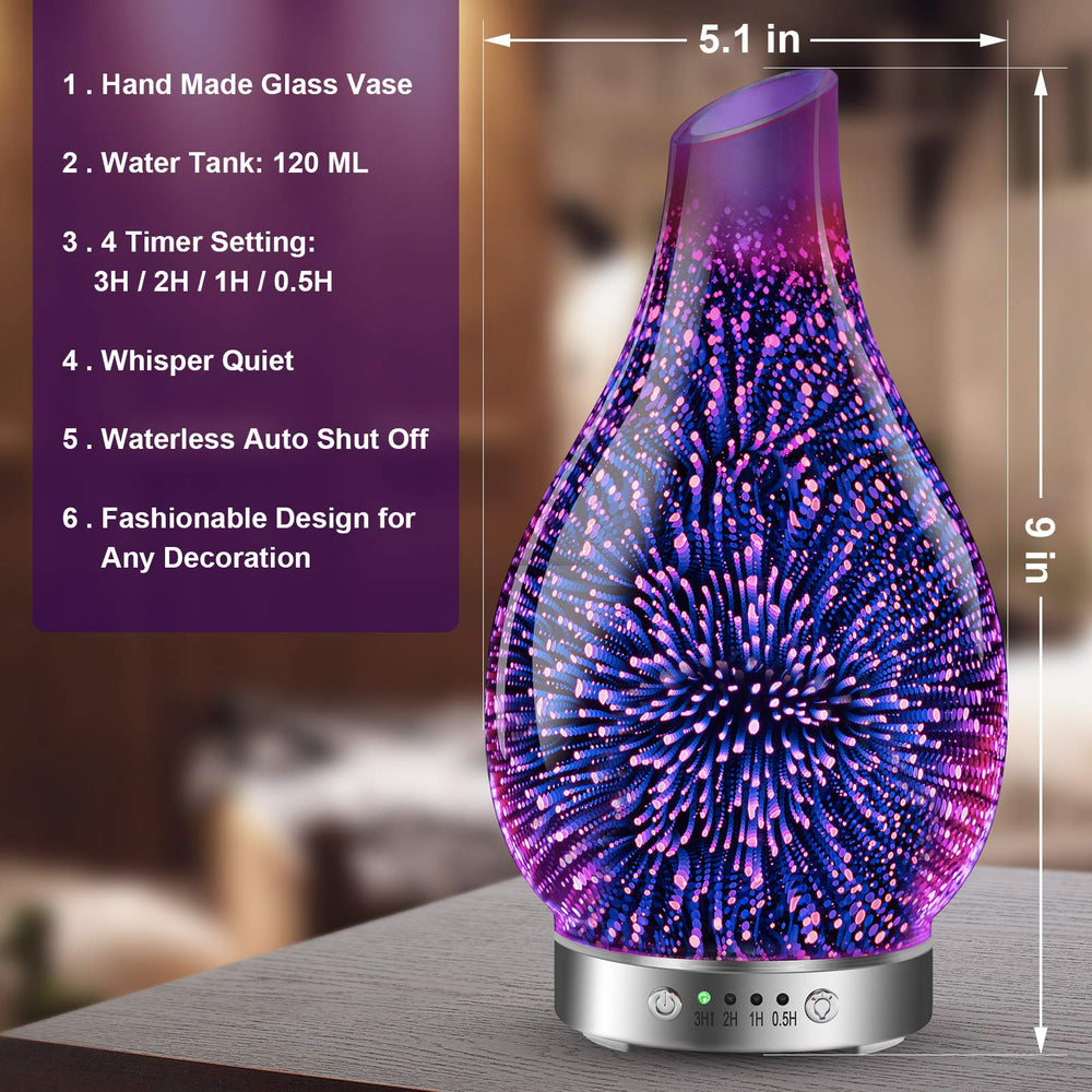 MAXWINER diffuser with seven LED colors for mood lighting and ambiance