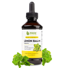 Maxx Herb Lemon Balm Extract bottle ready for calm and relaxation.