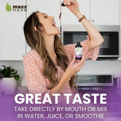 Glass bottle of Maxx Herb Passion Flower Extract with dropper