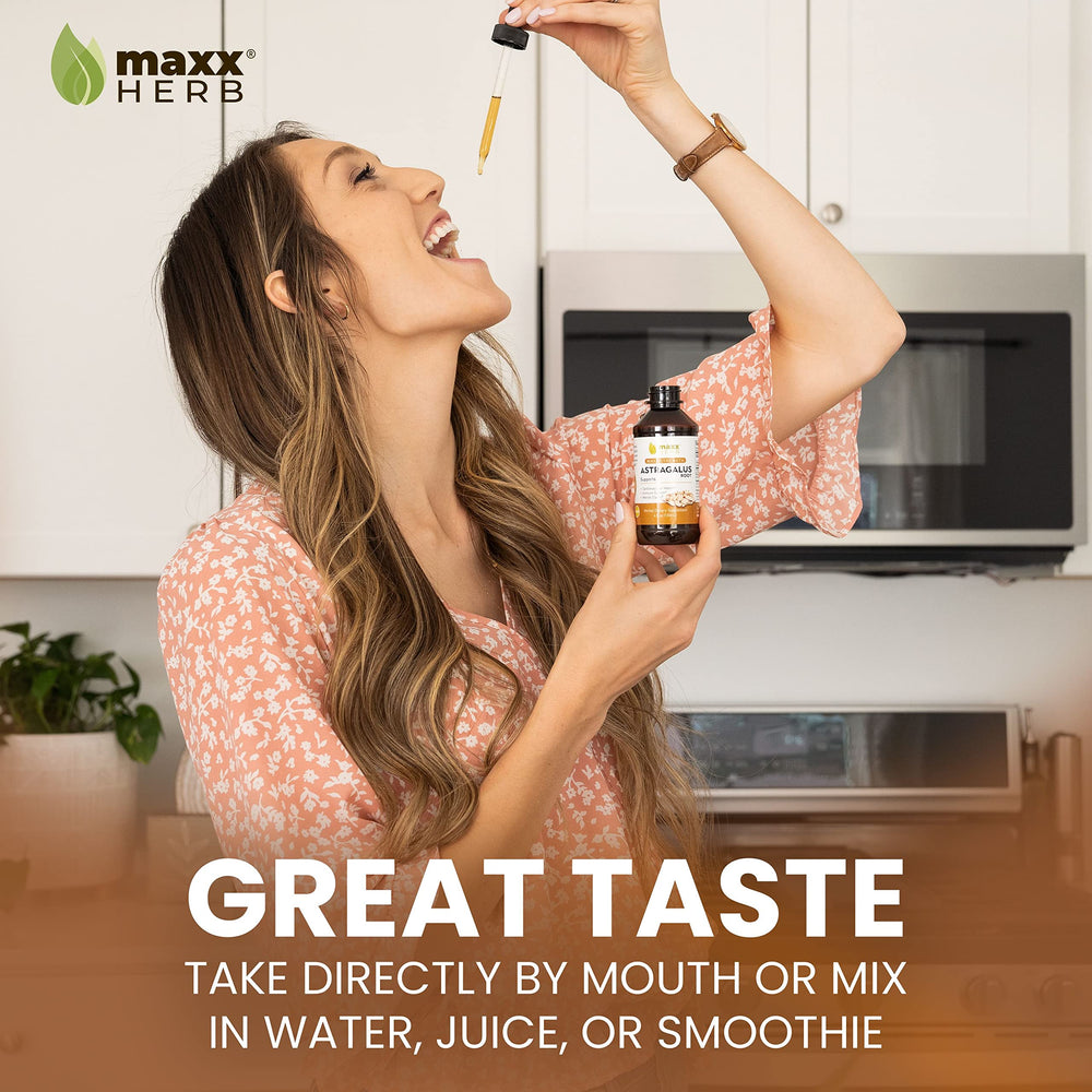 USA-made Maxx Herb astragalus tincture bottle in a Californian facility