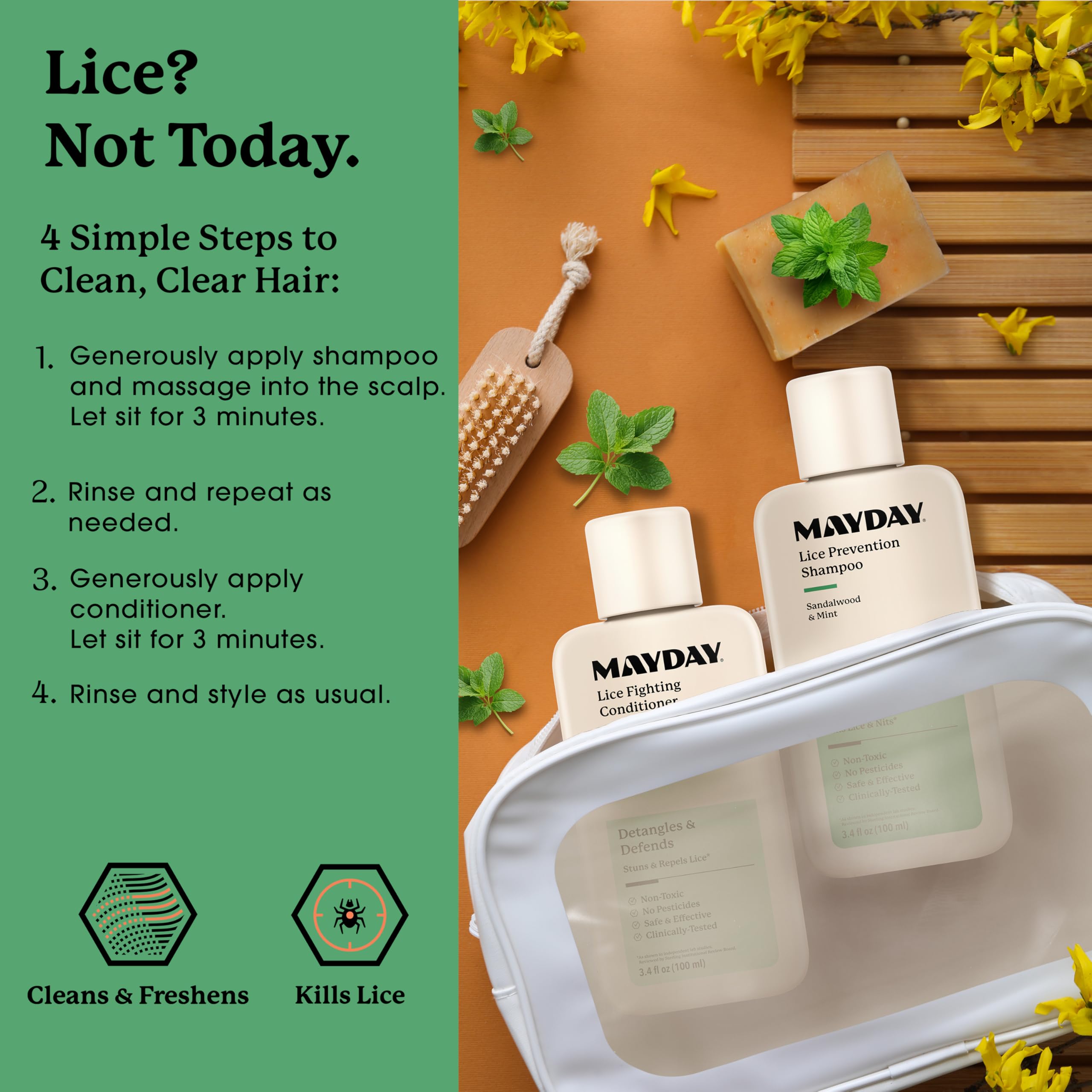 MAYDAY bundle front view box highlighting non-toxic formula