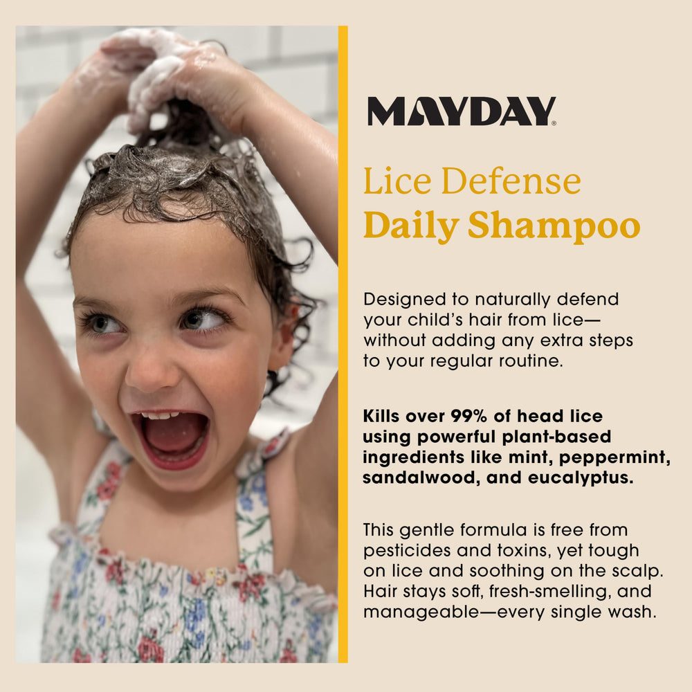 MAYDAY supports kids' gentle scalp care during daily routine.