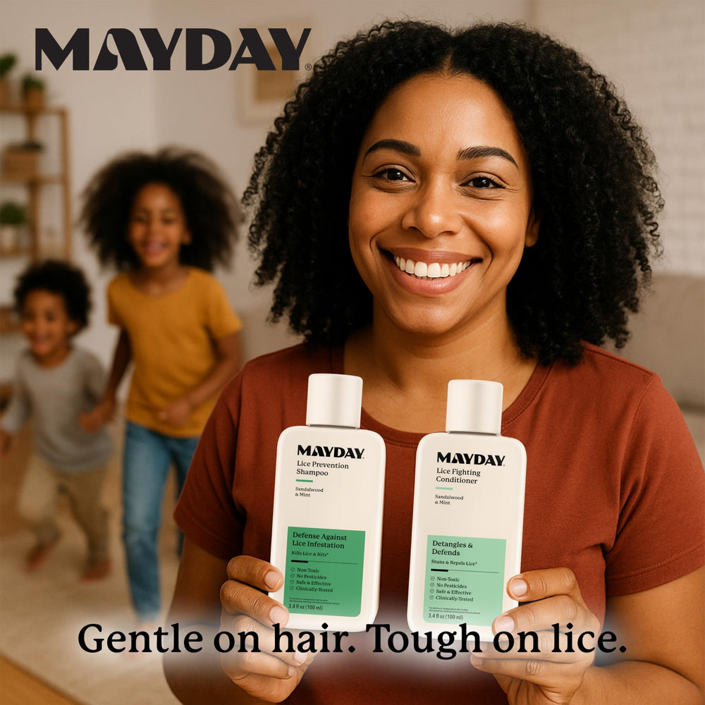 MAYDAY packaging and usage steps highlighting simple routine