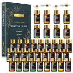 MAYJAM 35x5ml set packaging with diverse oils ready for gifting and diffuser use.