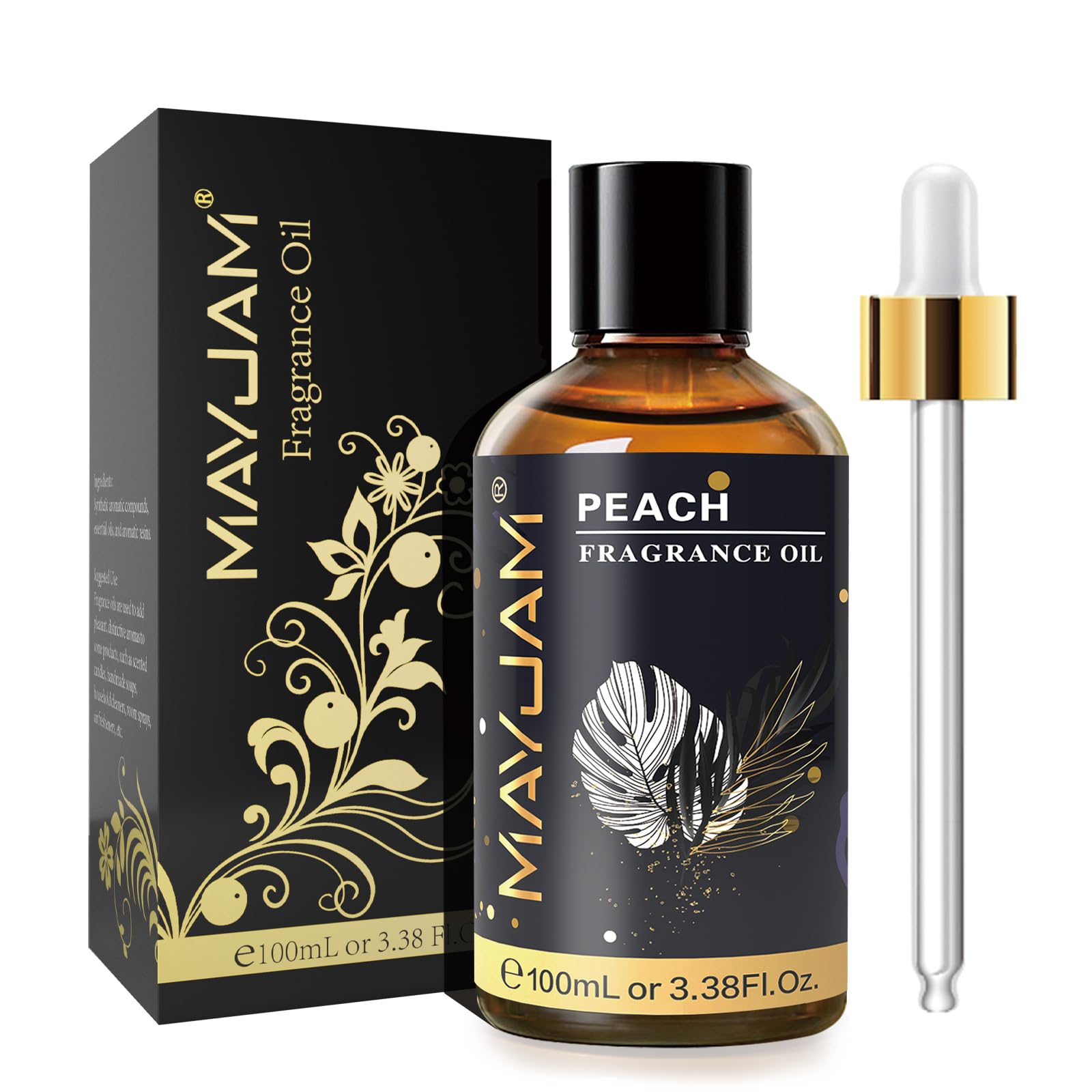 MAYJAM Aceite fragancia durazno en frasco de vidrio con gotero para difusor