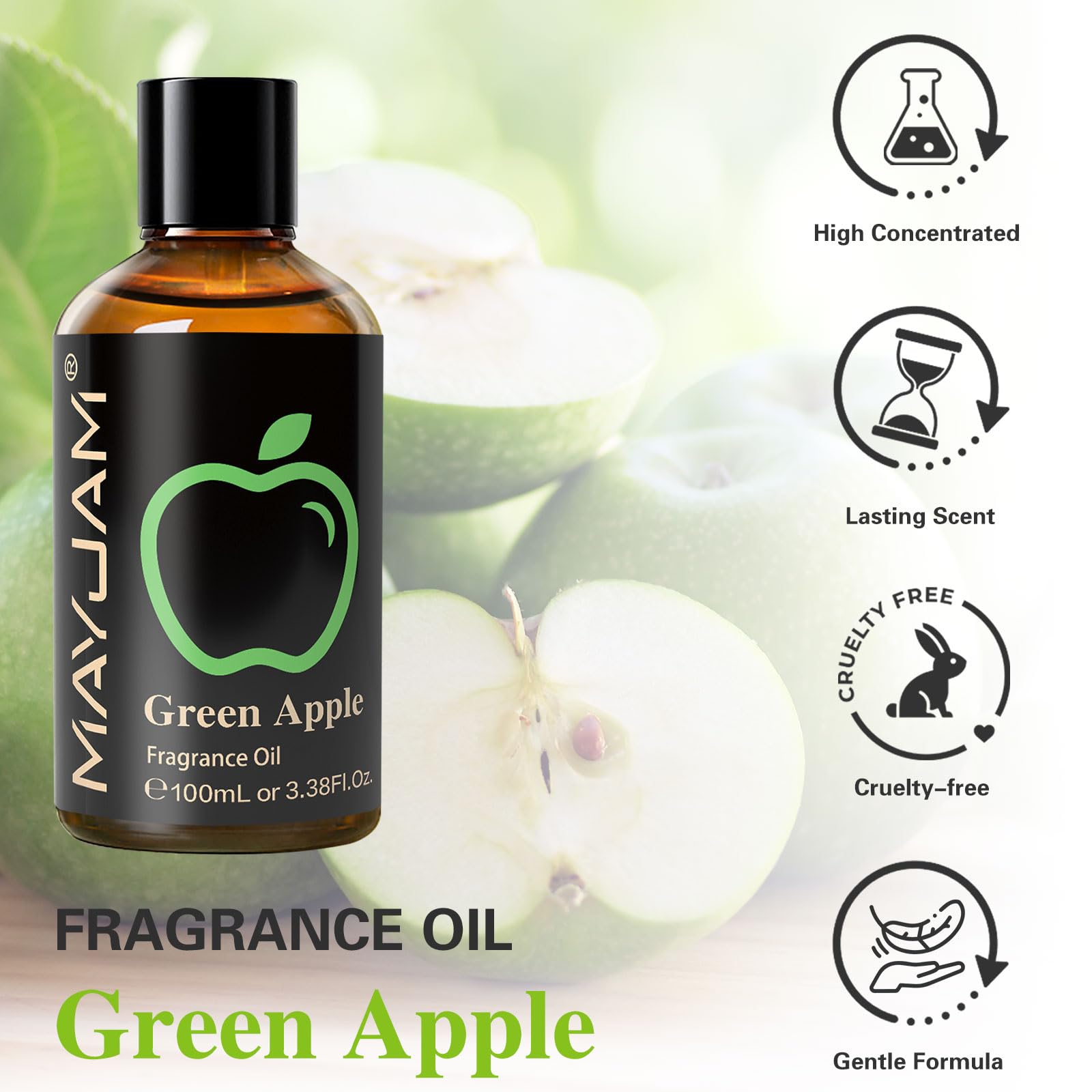 MAYJAM amber glass bottle protecting fragrance and extending shelf life