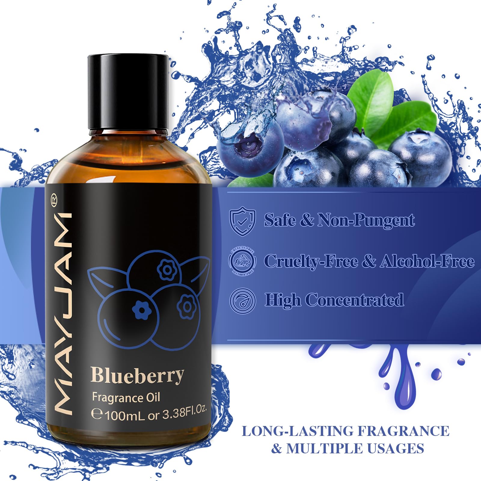 MAYJAM Blueberry diffuser setup showcasing a fresh, fruity scent
