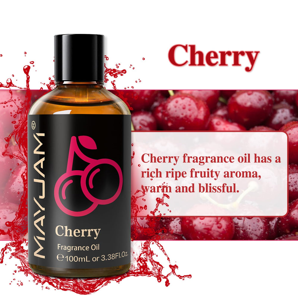 MAYJAM cherry fragrance in a diffuser creating a cozy fruity atmosphere.