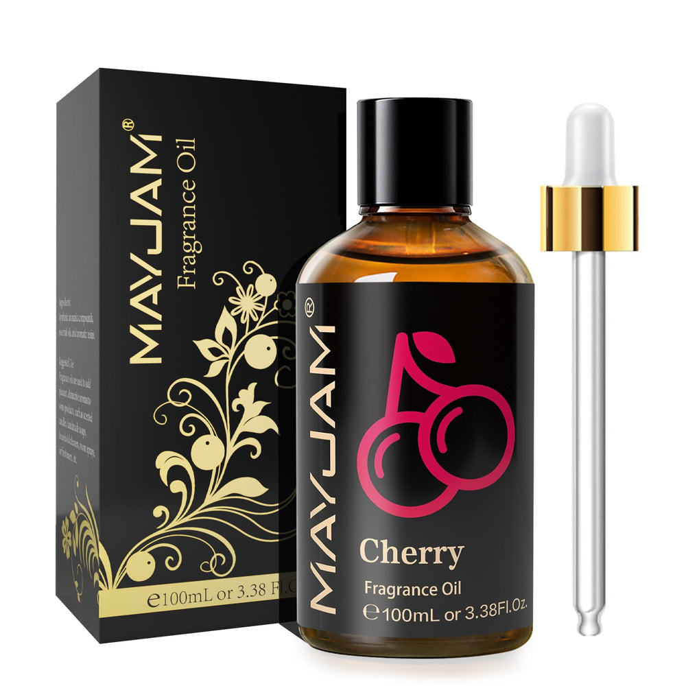 MAYJAM cherry fragrance oil bottle delivering a rich scent for diffusers.