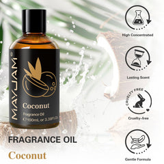 Diffuser scene using MAYJAM Coconut Fragrance Oil for tropical ambiance.