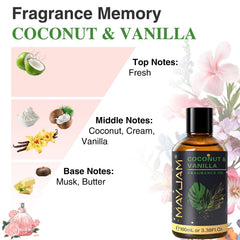 MAYJAM coconut vanilla fragrance oil used in soap making