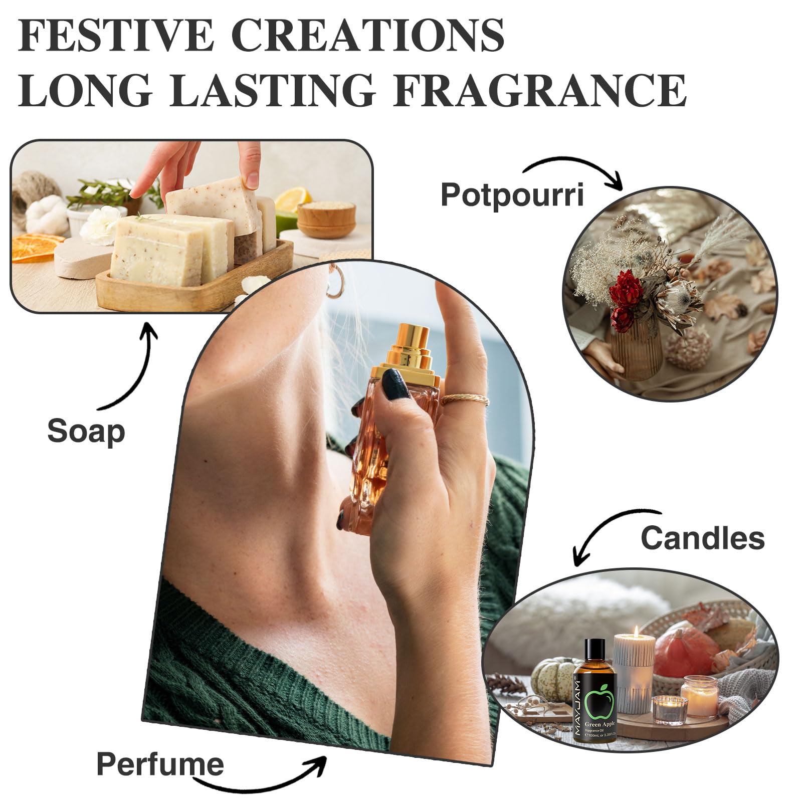MAYJAM gift packaging for Green Apple fragrance oils signals premium gifting.