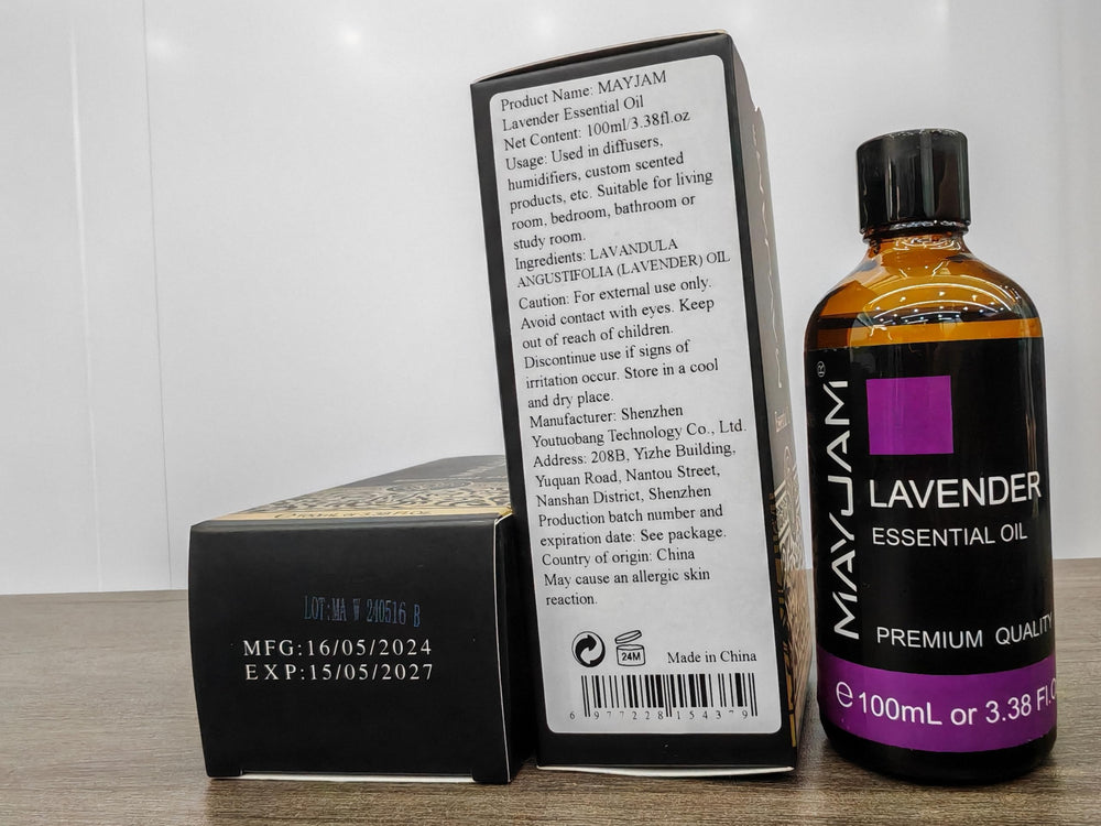 MAYJAM Lavender essential oil gift packaging for special occasions.