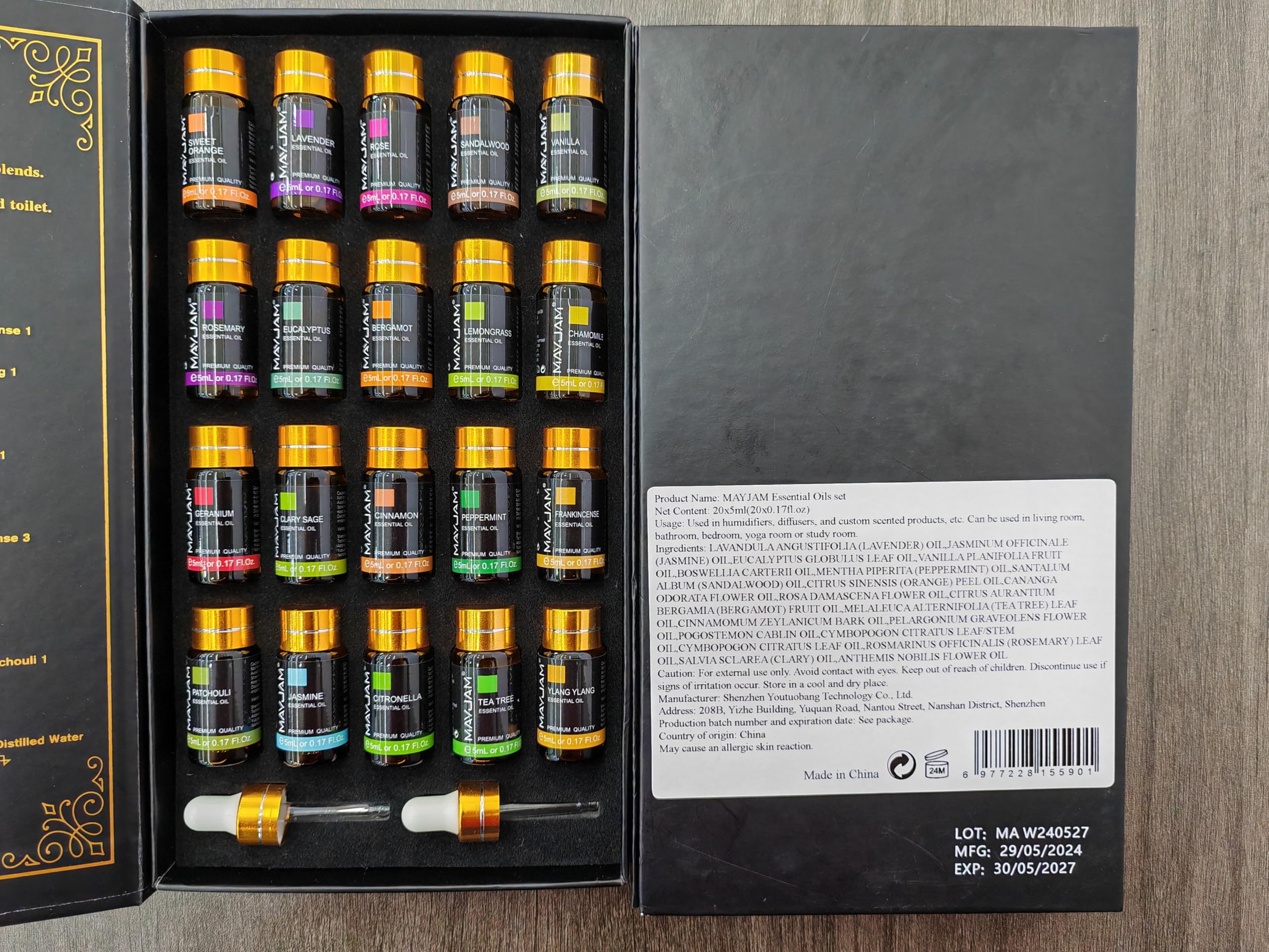 MAYJAM elegant display of 20 oils in a gift set