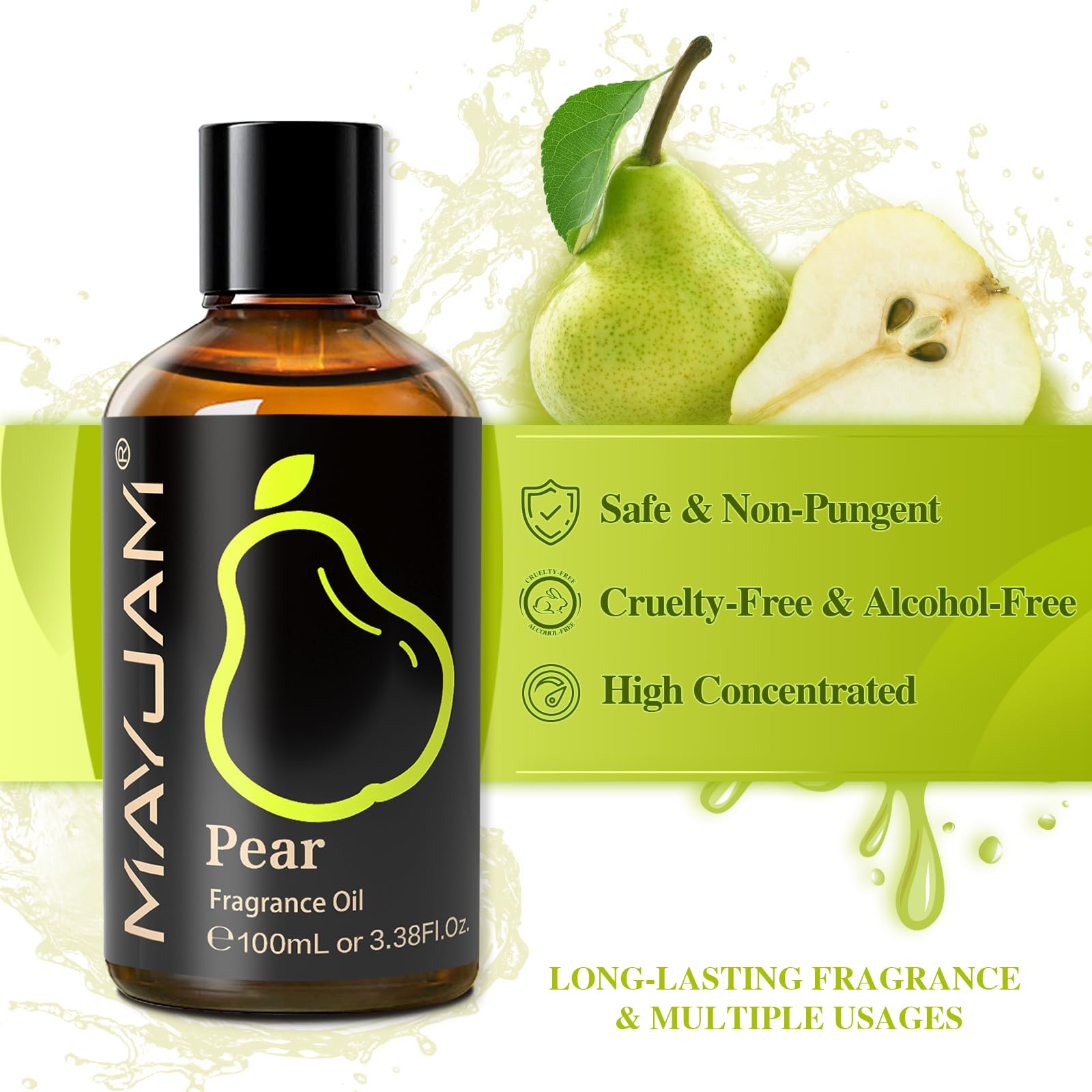MAYJAM pear oil dropper lets precise dosing for scents.