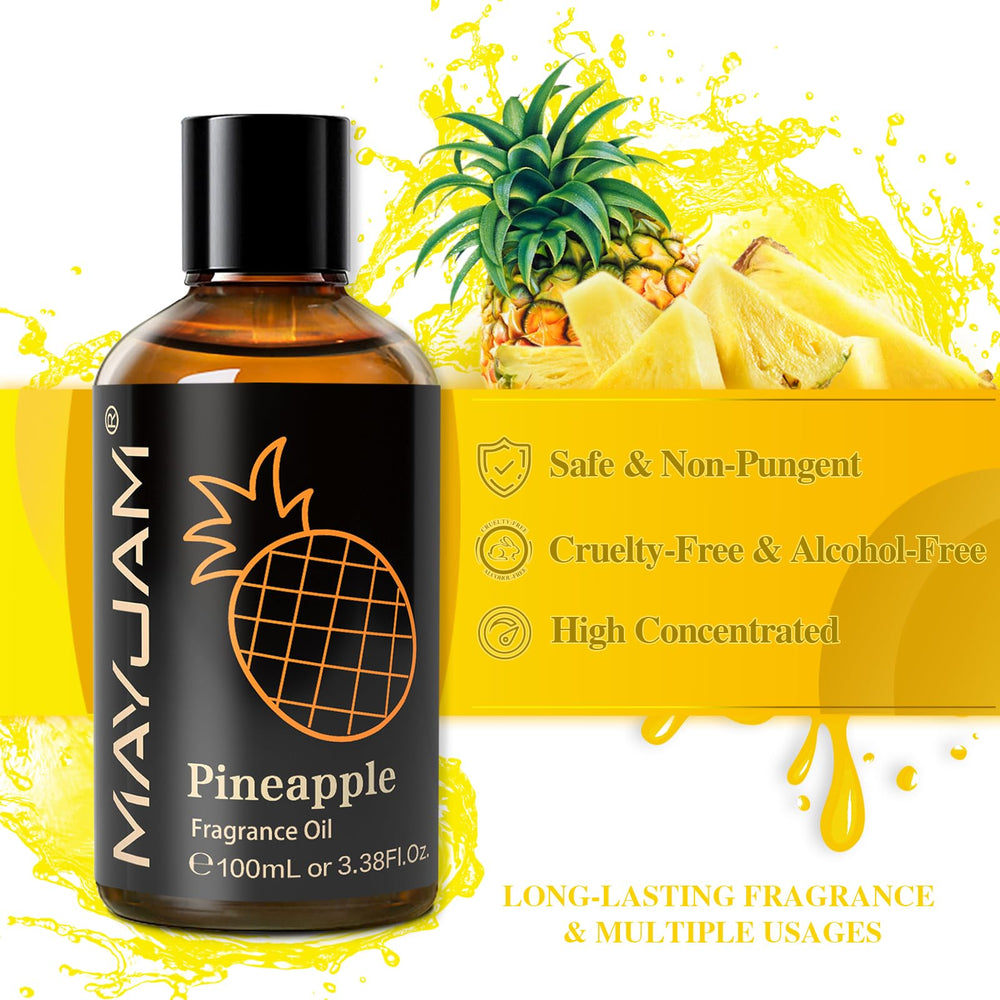 Diffuser in a cozy space releasing pineapple notes.