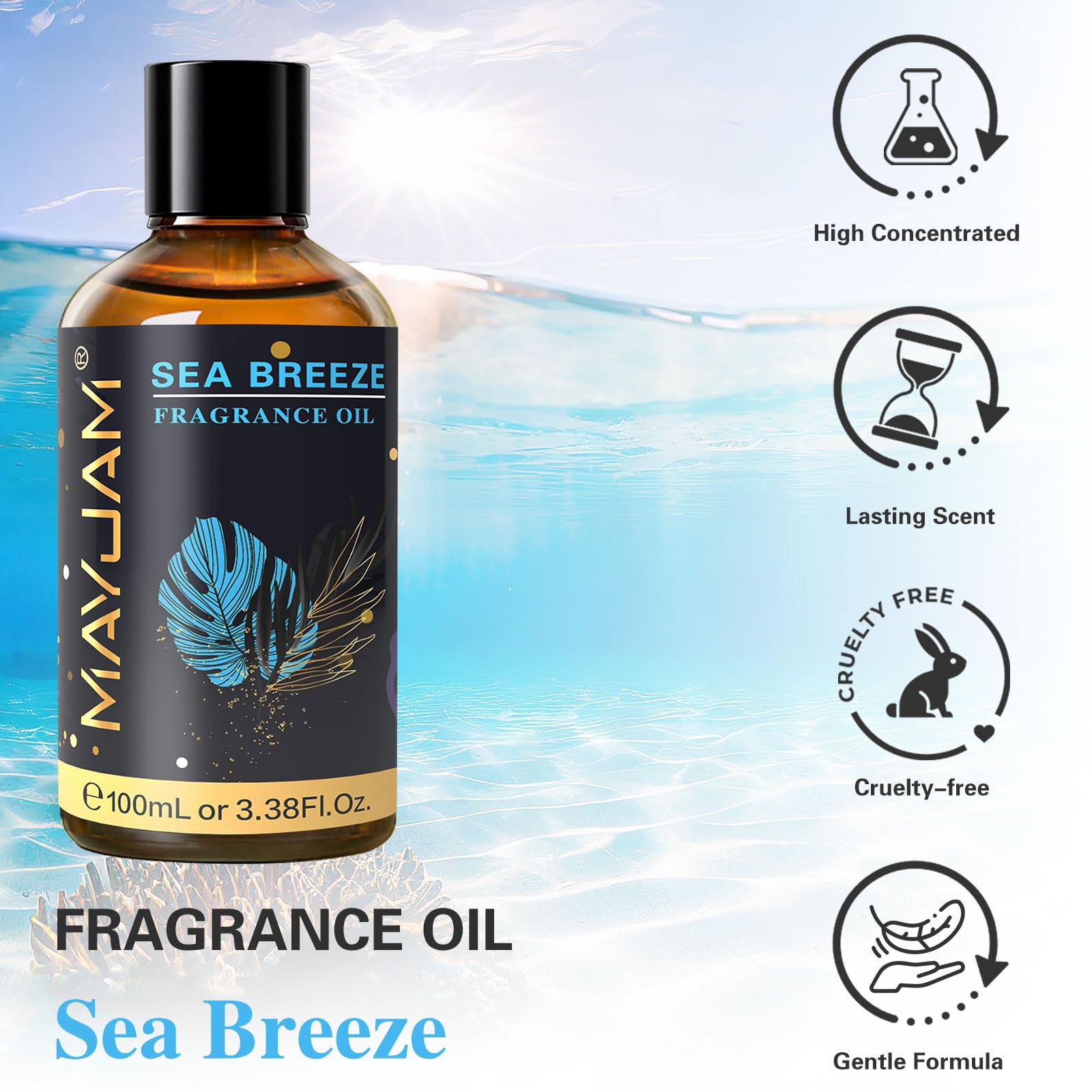 MAYJAM Sea Breeze glass dropper for precise fragrance dosing.