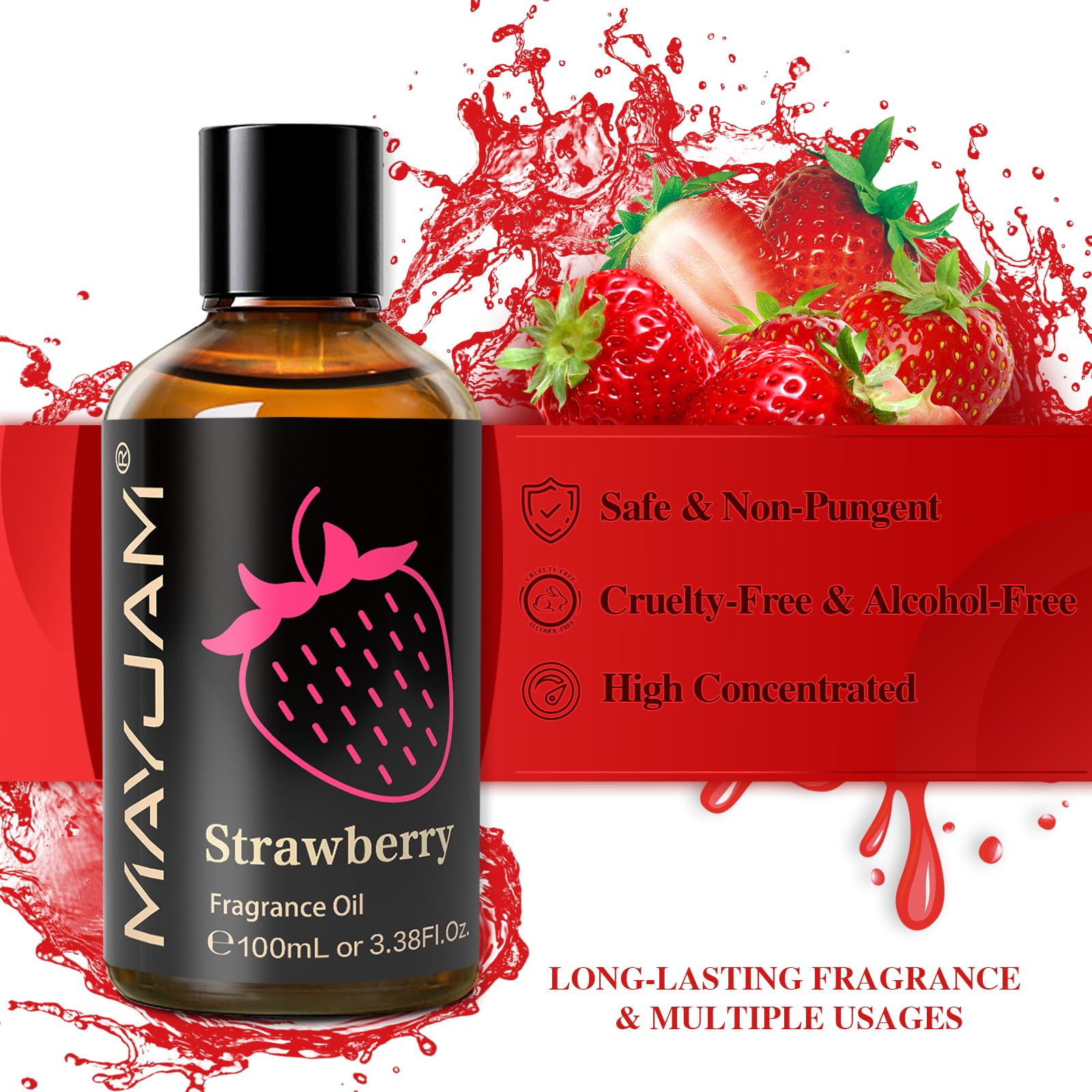 MAYJAM strawberry fragrance oil diffuser scene for home ambiance