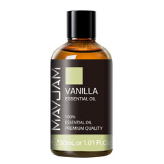 MAYJAM Vanilla Essential Oil bottle in amber glass for premium fragrance retention.