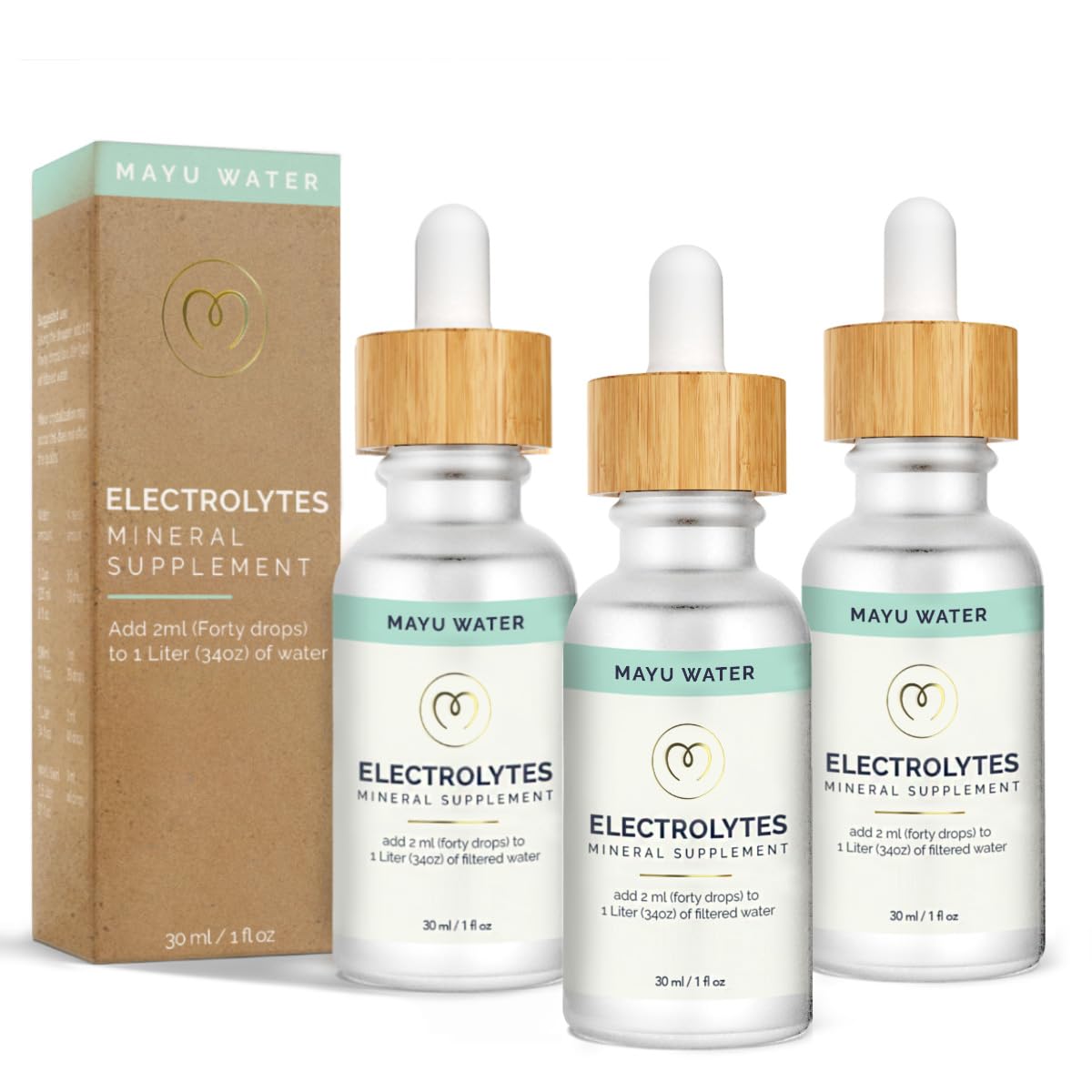 MAYU Electrolyte Water Drops bottle pour for quick hydration on the go.