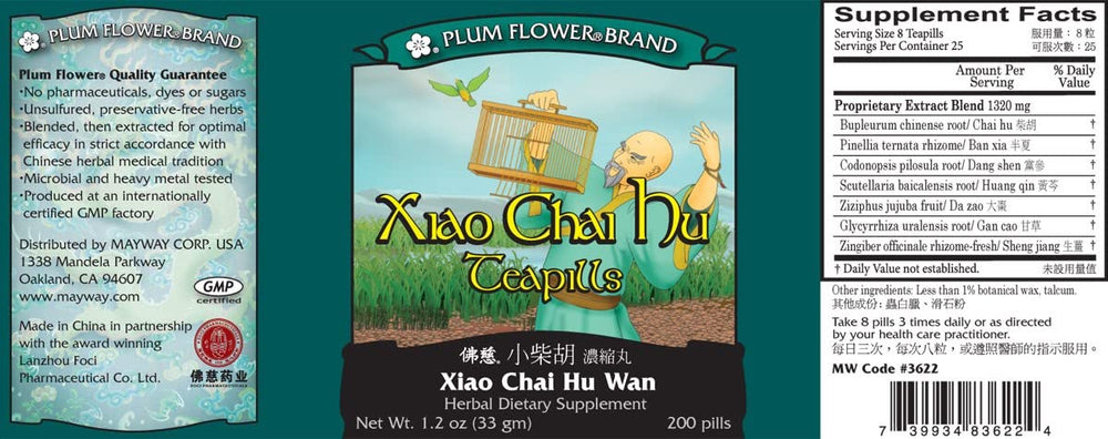 Xiao Chai Hu Wan ingredients blend display with authentic herbs for traditional balance.