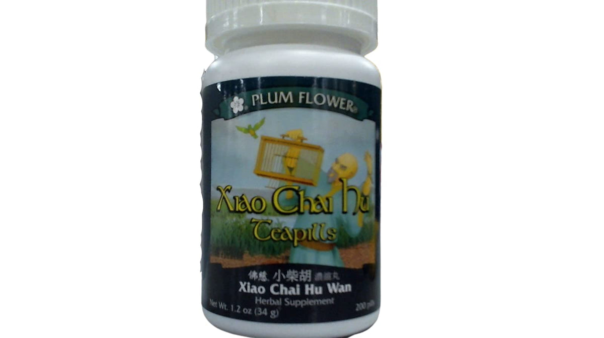 Mayway Xiao Chai Hu Wan tea pills bottle for balanced daily support.