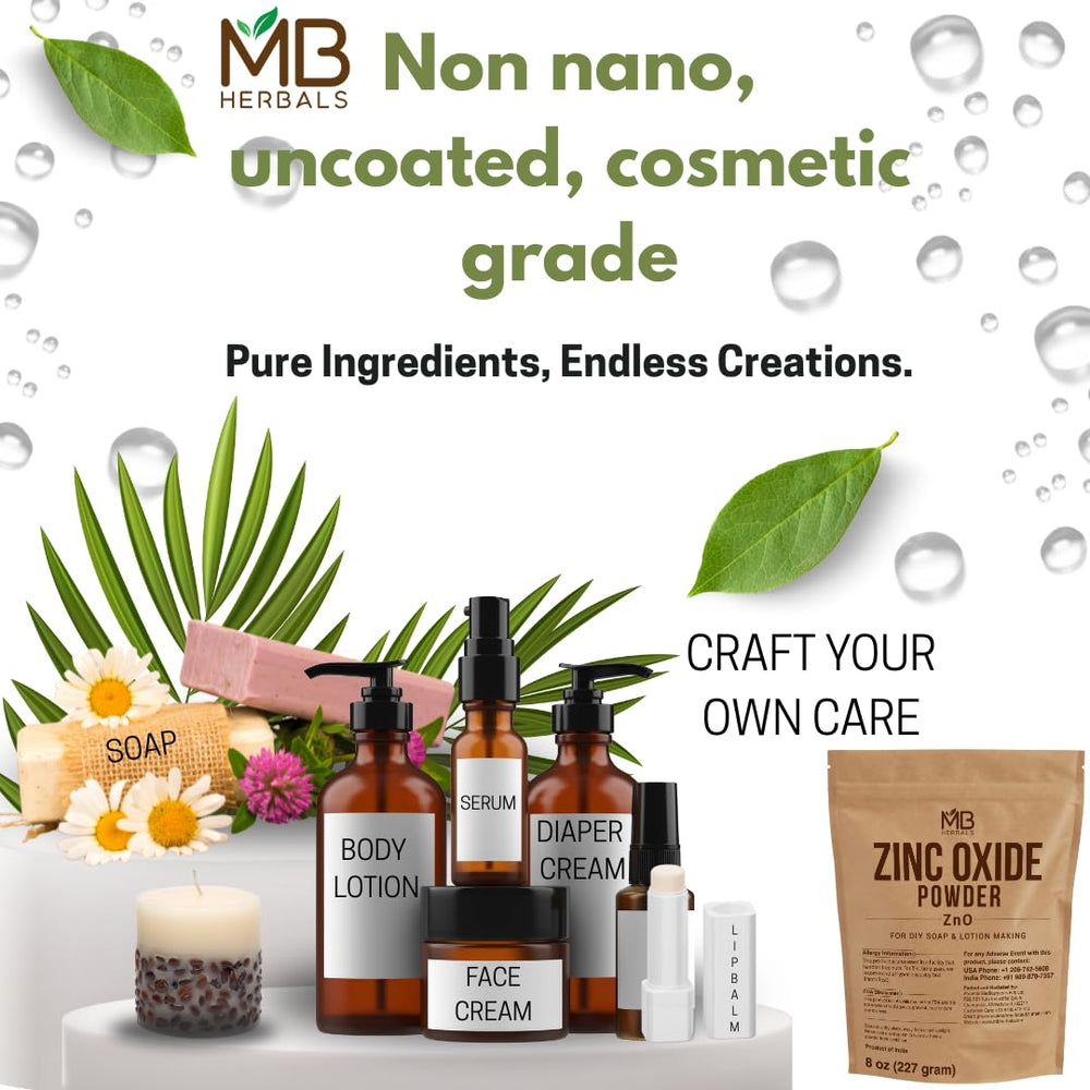 Zinc oxide powder for sunscreen base formulations by MB Herbals