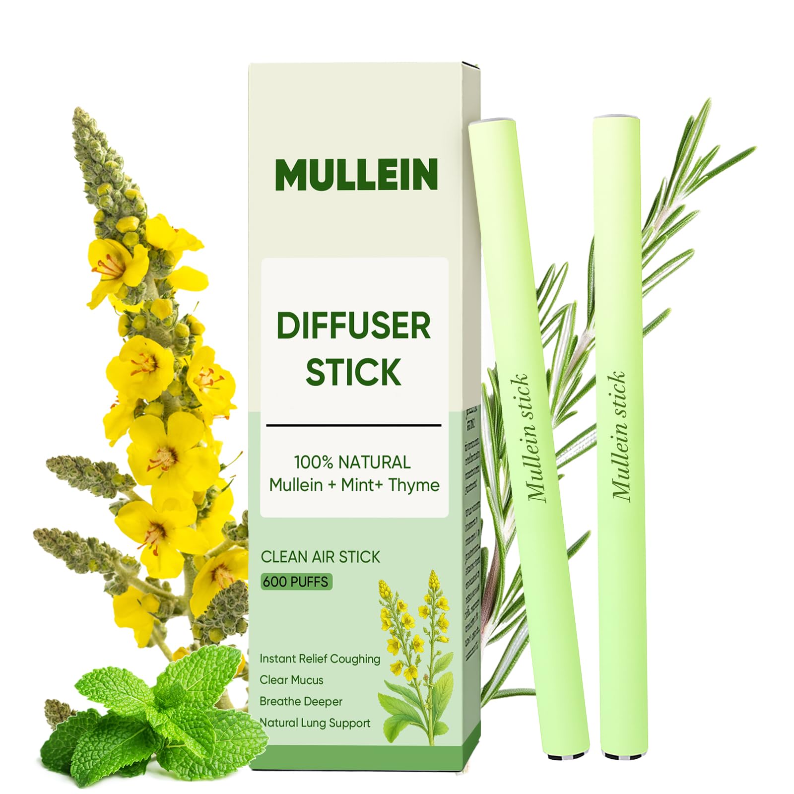 MCArthur Mullein Diffuser Pen packaging shows the herbal blend for everyday aromatic moments