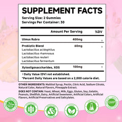 Mchokuu Her Juicy gummies bottle back showing ingredients and notes