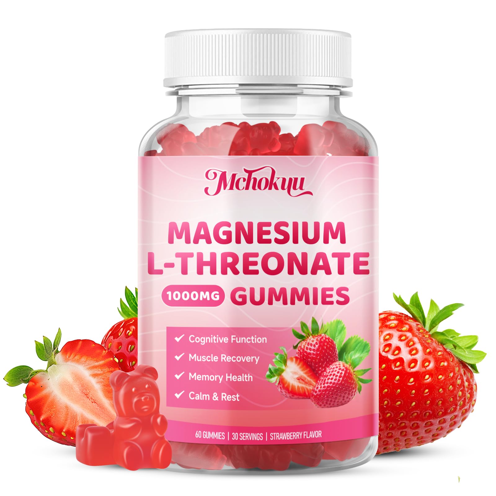 Mchokuu Magnesium L-Threonate Gummies easy-swallow design for busy days